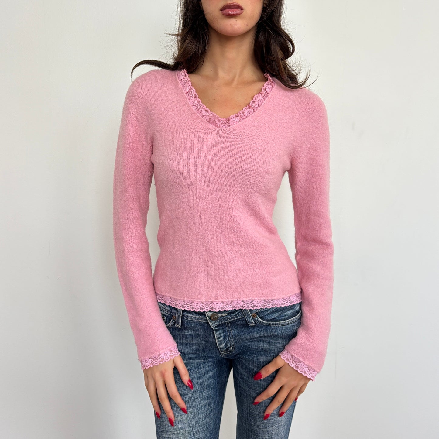 Soft pink wool knit - M