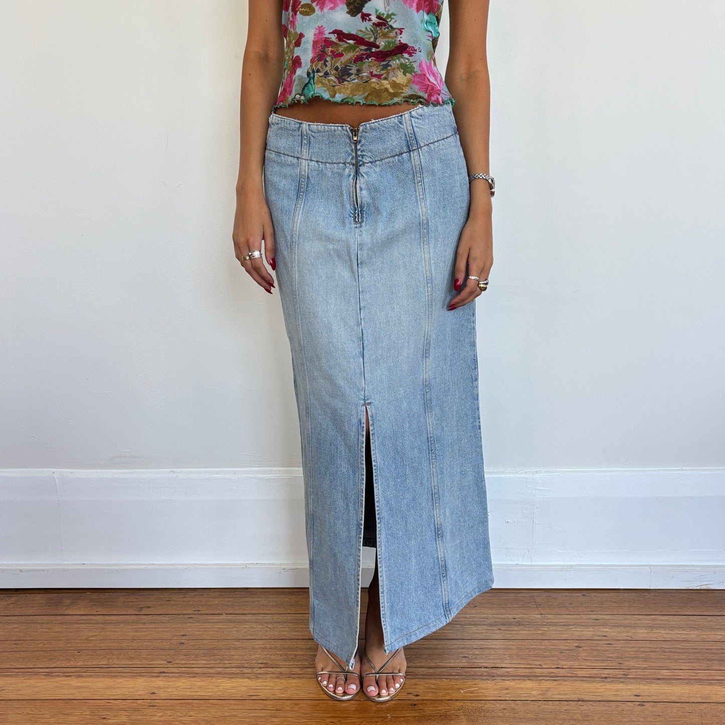 Light wash denim maxi skirt - XS/S