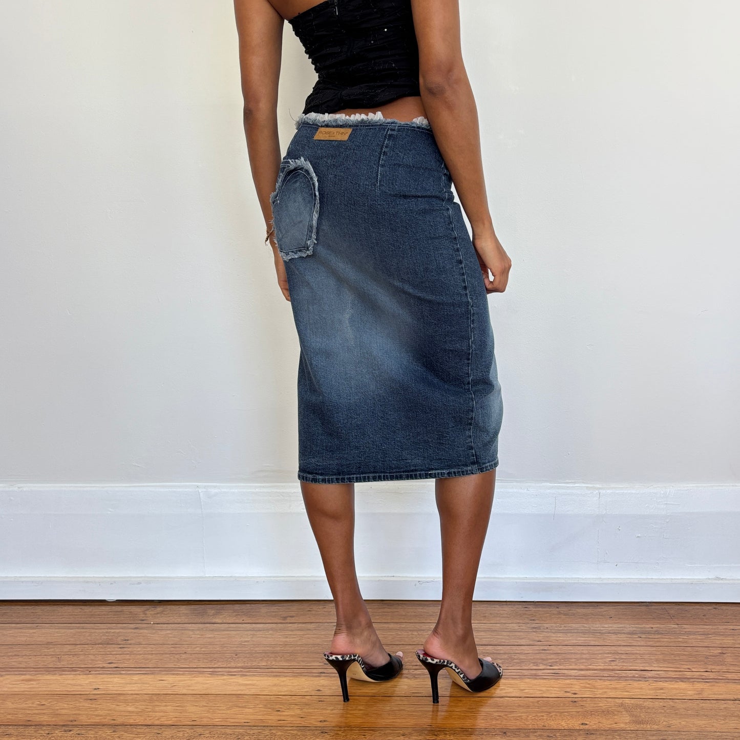 Italian denim midi skirt - XS