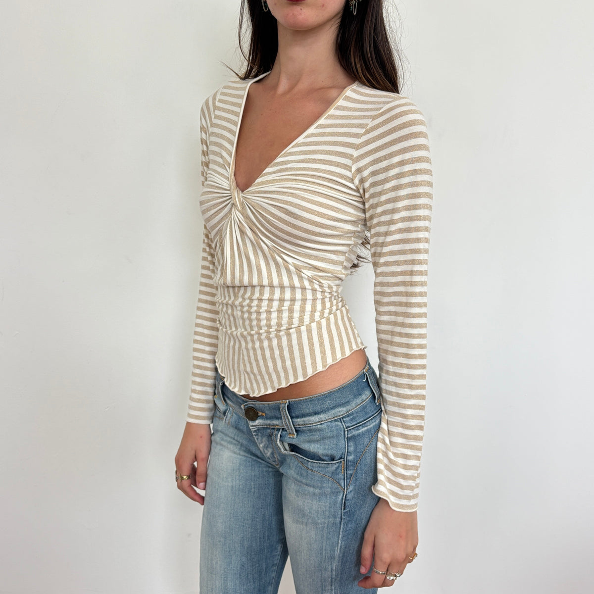 Italian striped sparkly top - S/M