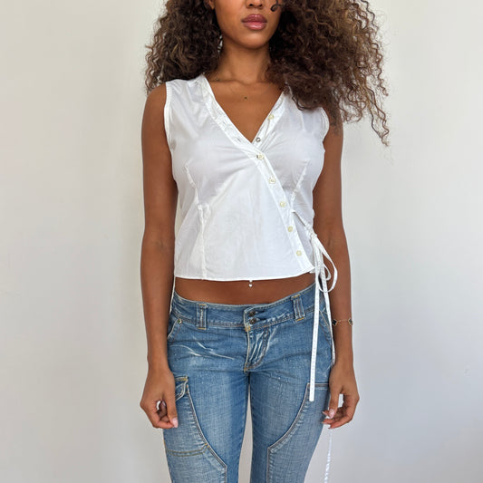 White wrap top - S/M