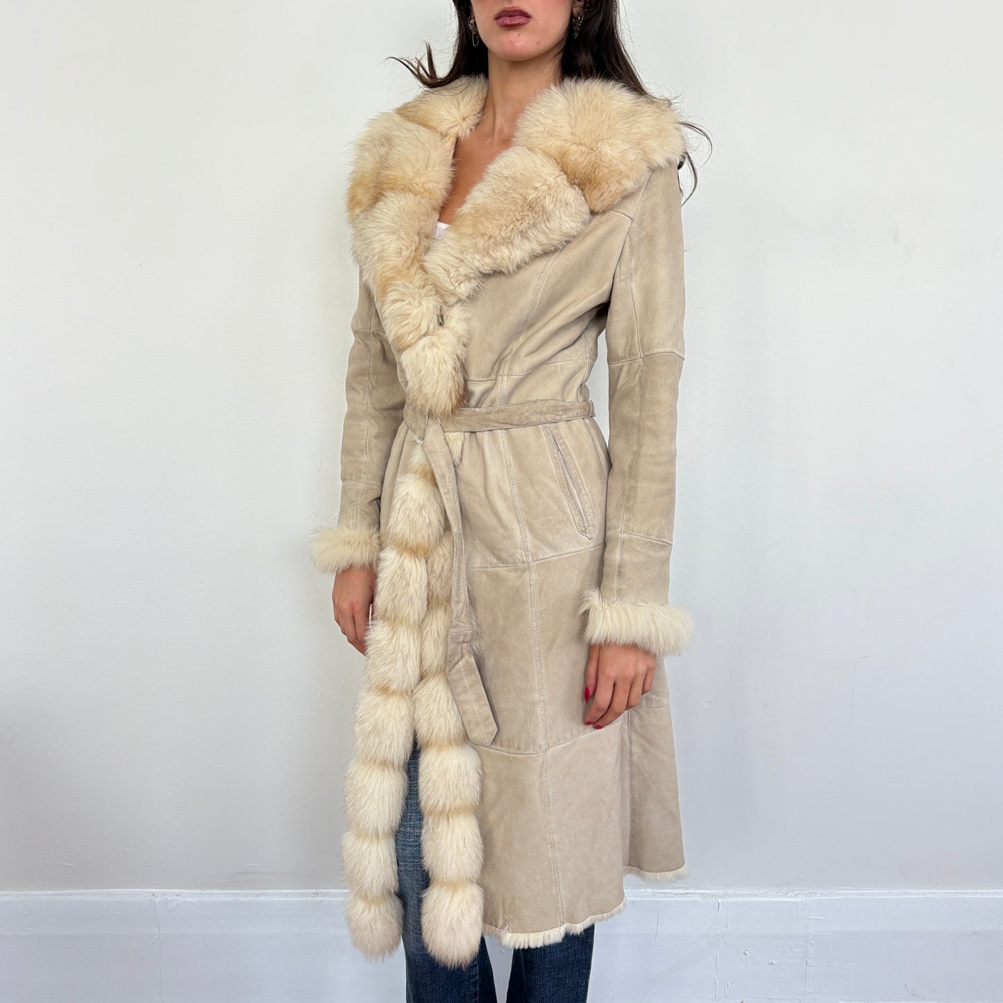 Italian suede fur coat - S/M