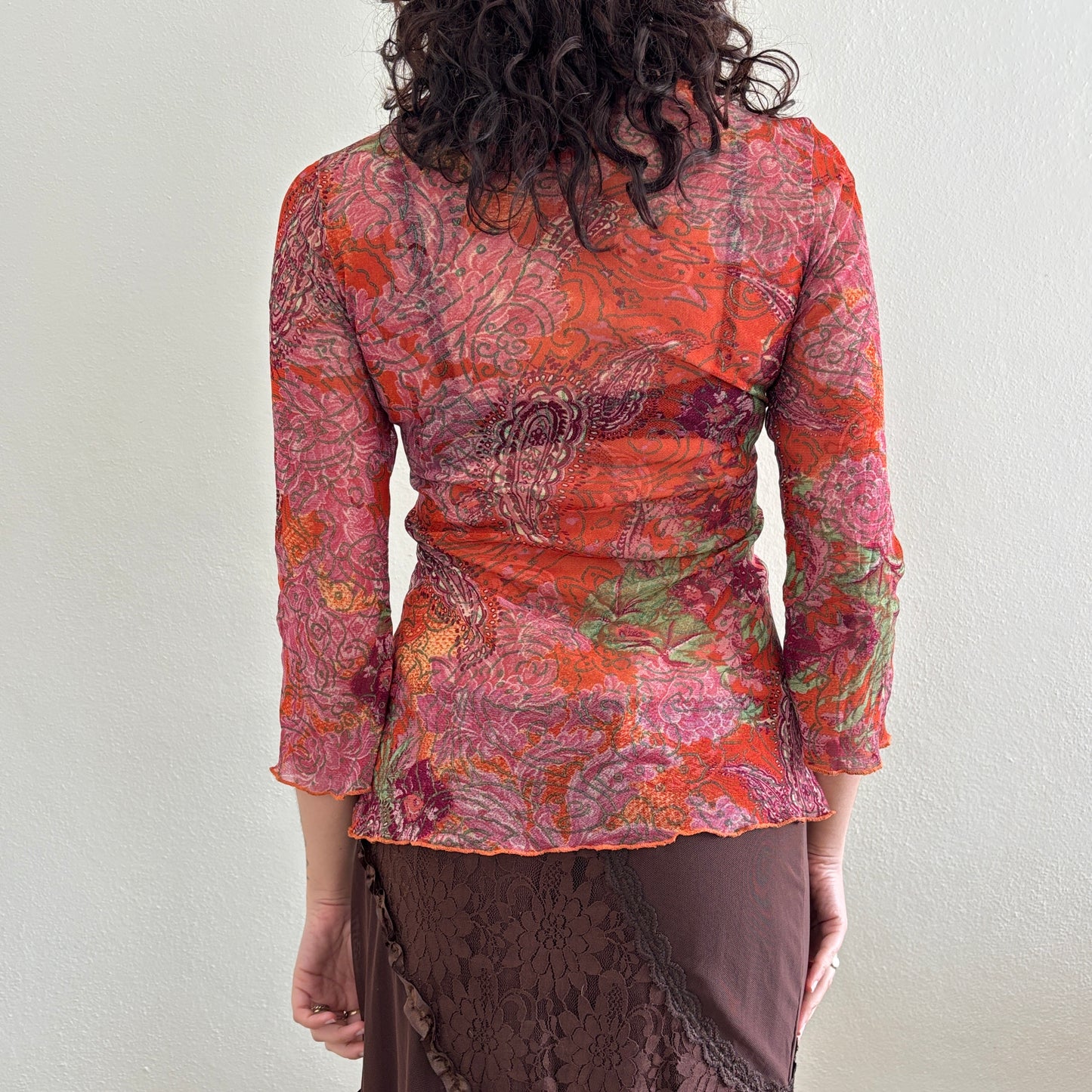 Paisley beaded top - S/M