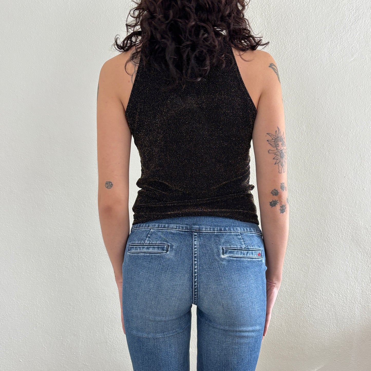 Sparkly high neck top - S/M