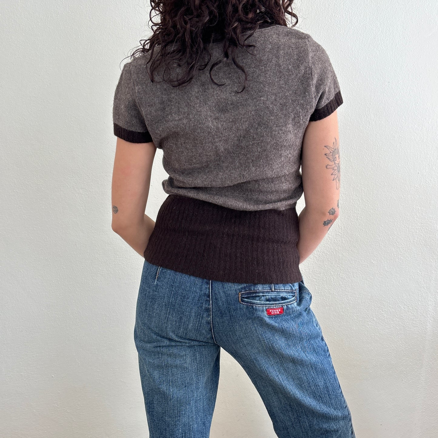 Wool short sleeve top - M