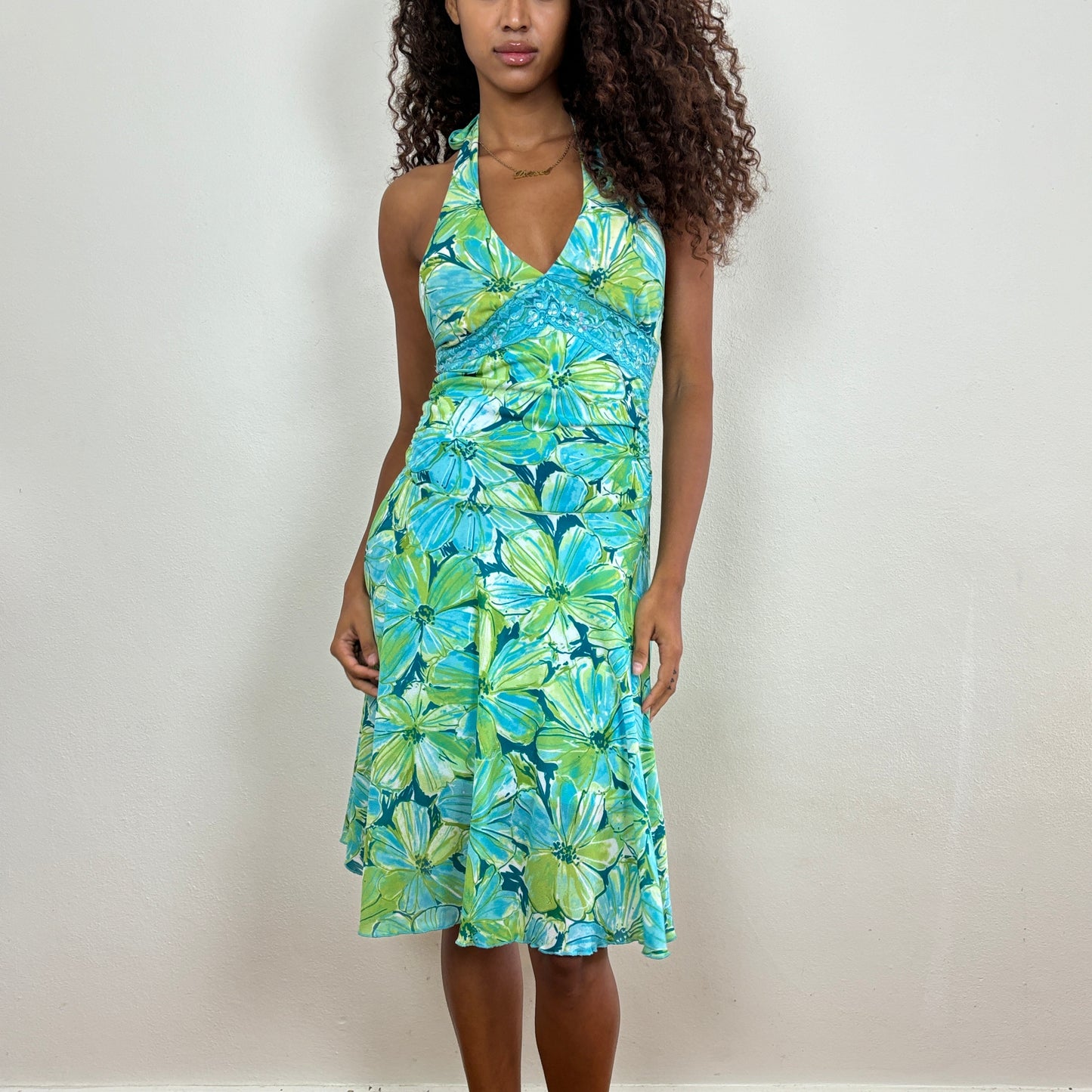 Floral halter dress - XS/S