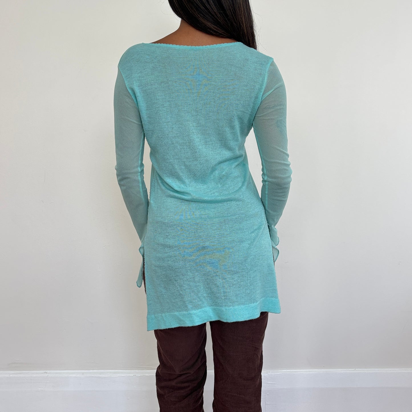 Italian aqua top - S