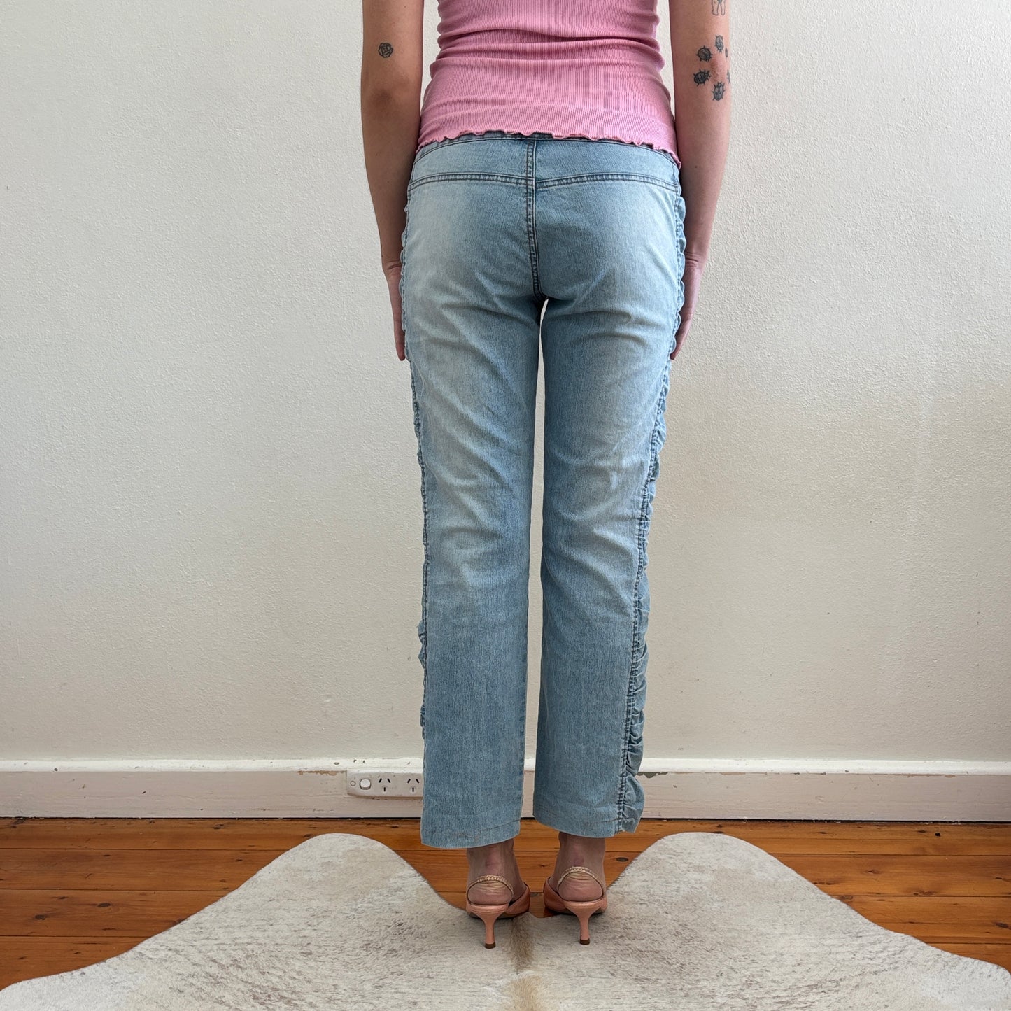 Ruched diamanté jeans - XS/S
